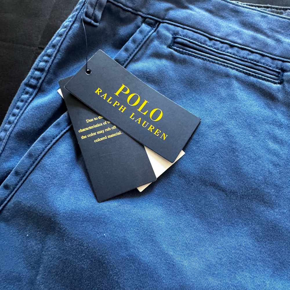 Ralph Lauren Men's Blue Chino Pants with Red Pony. Big and tall - Picture 4 of 6